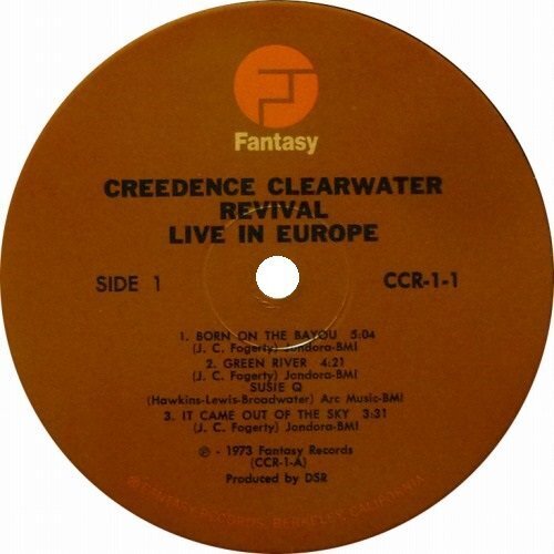 ライブ・イン・ヨーロッパ C・C・R (Label / USA)