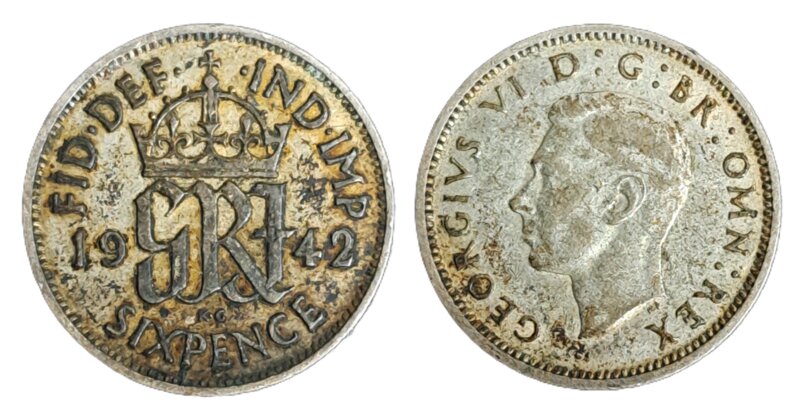 6ペンス　ジョージ6世　1st coinage