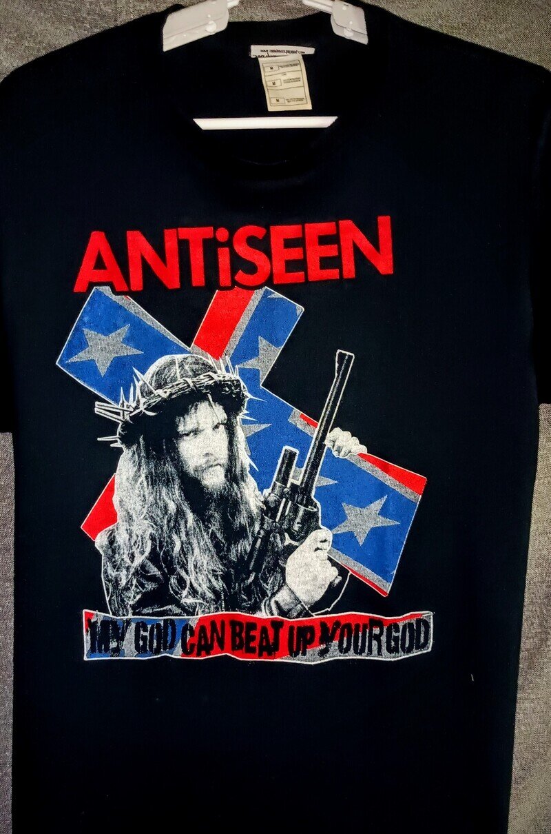 Antiseen Ｔシャツ②『My God Can Beat Up Your God』