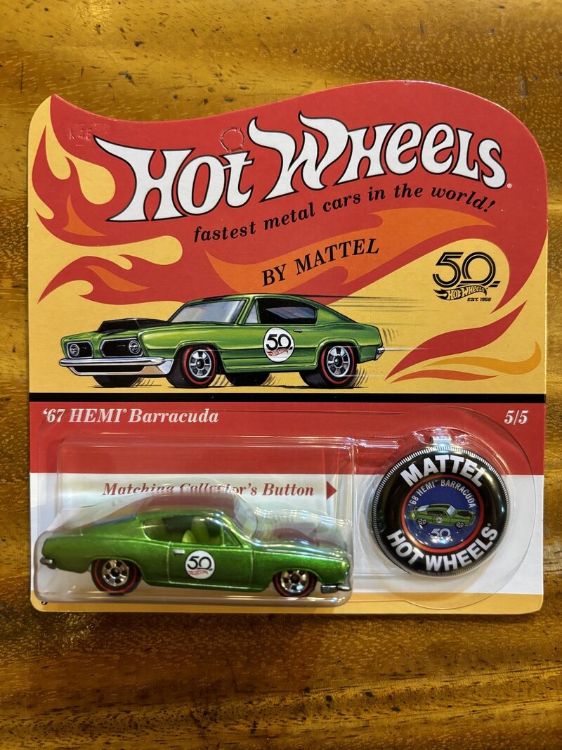 hotwheels 50周年記念 ’67 HEMI Barracuda