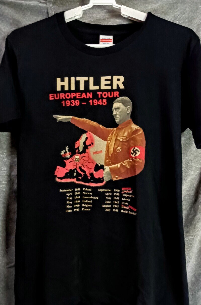 Adolf Hitler Ｔシャツ『Europian Tour 1939-1945』