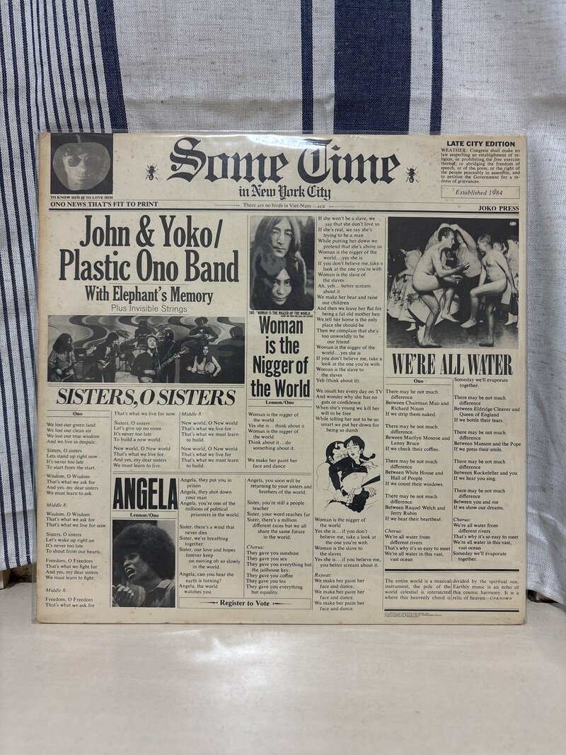 John & Yoko/Plastic Ono Band with Elephant's Memory and the Invisible Strings/Some Time In New York City