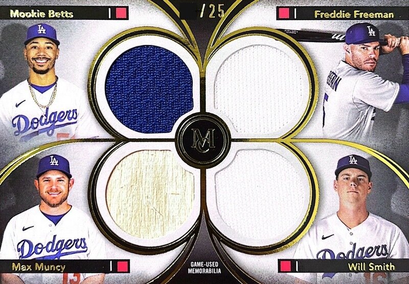 MOOKIE BETTS & FREDDIE FREEMAN & MAX MUNCY & WILL SMITH 【QUAD RELIC】