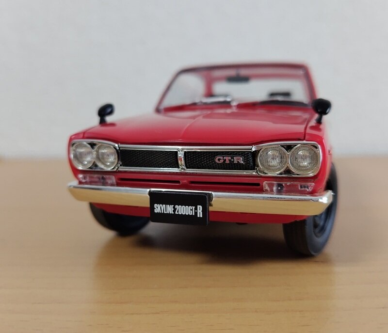 アオシマ 1/24 SNAP CAR 楽プラ 01-RE SKYLINE 2000GT-R（KPGC10）レッド 1970