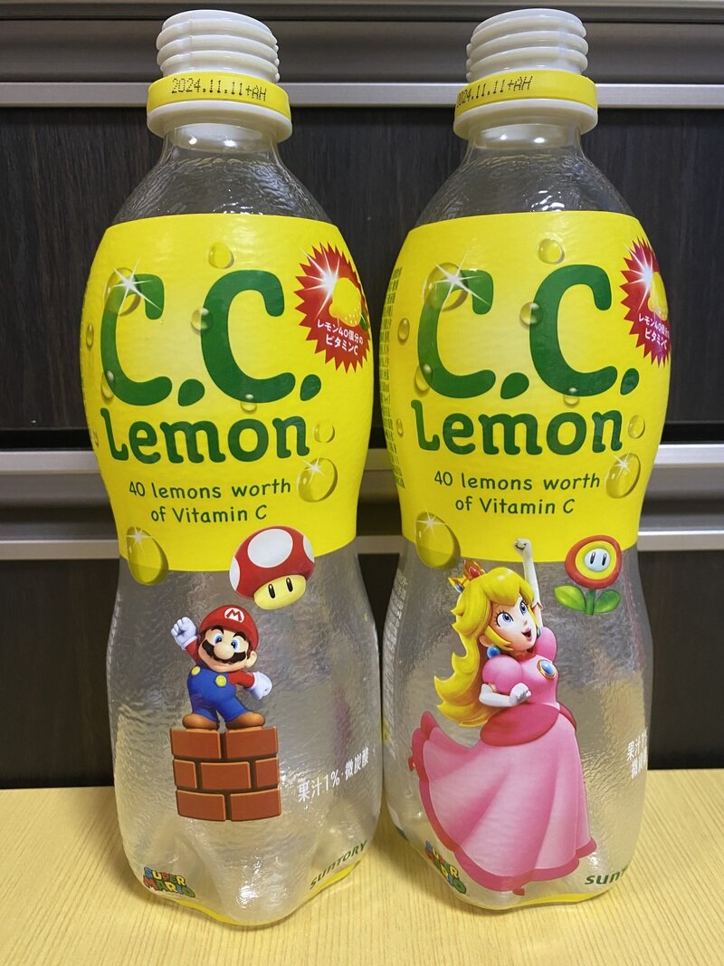 サントリー C．C．レモン スーパーマリオ パワーアップアイテムボトル PET500ml 2024年6月上旬数量限定発売【全2種】