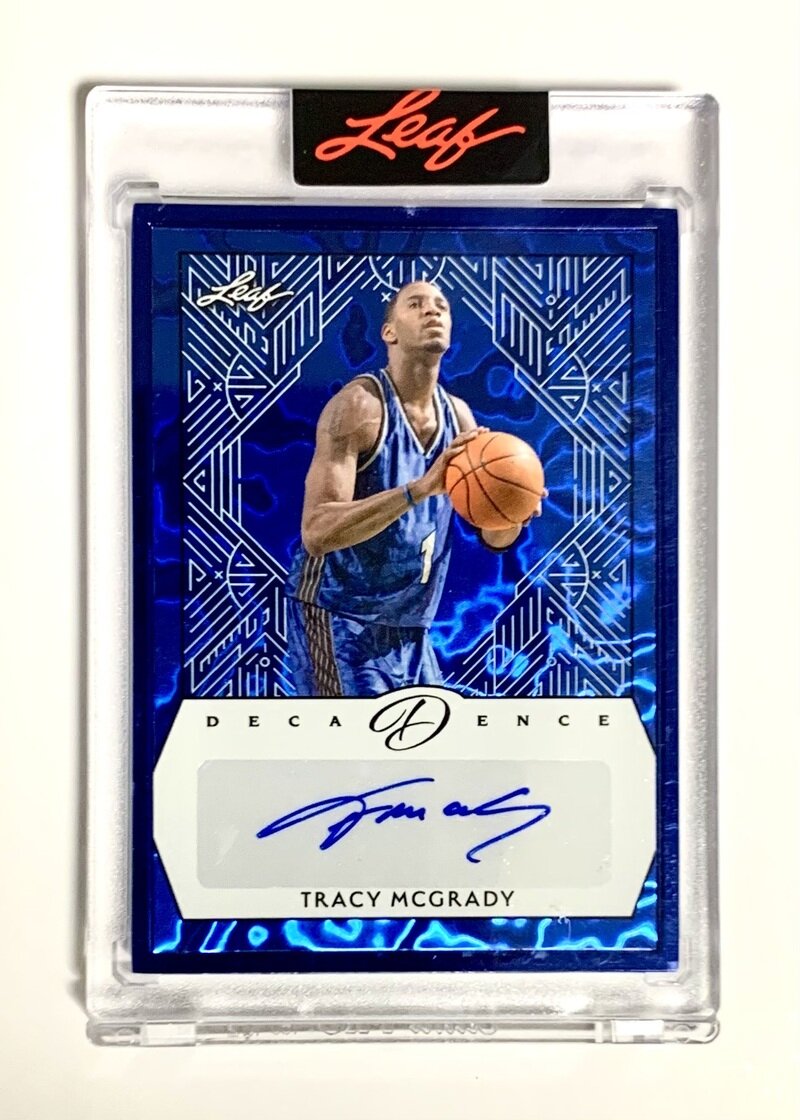 2024 Leaf Decadence Basketball Blue 1/4(Jersey Number!) autographed Tracy Mcgrady - Orlando