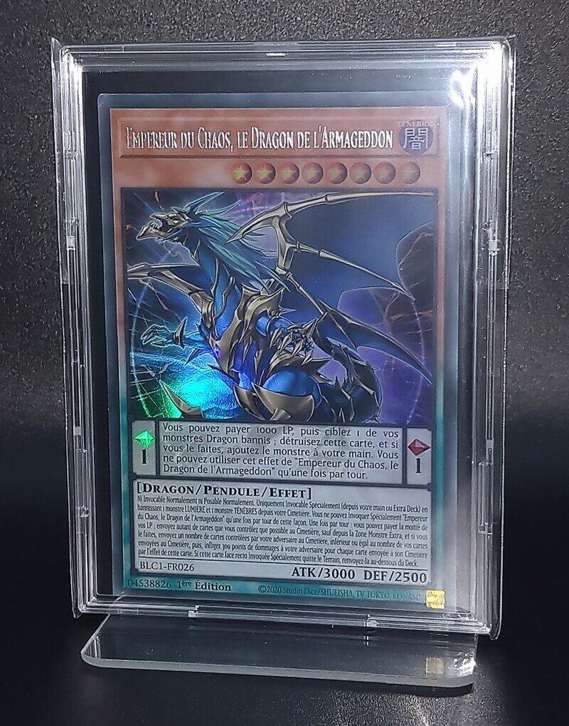 〈フランス版〉「EMPEREUR DU CHAOS, LE DRAGON DE L'ARMAGEDDON」BLC1-FR026 シルバーレターウルトラレア