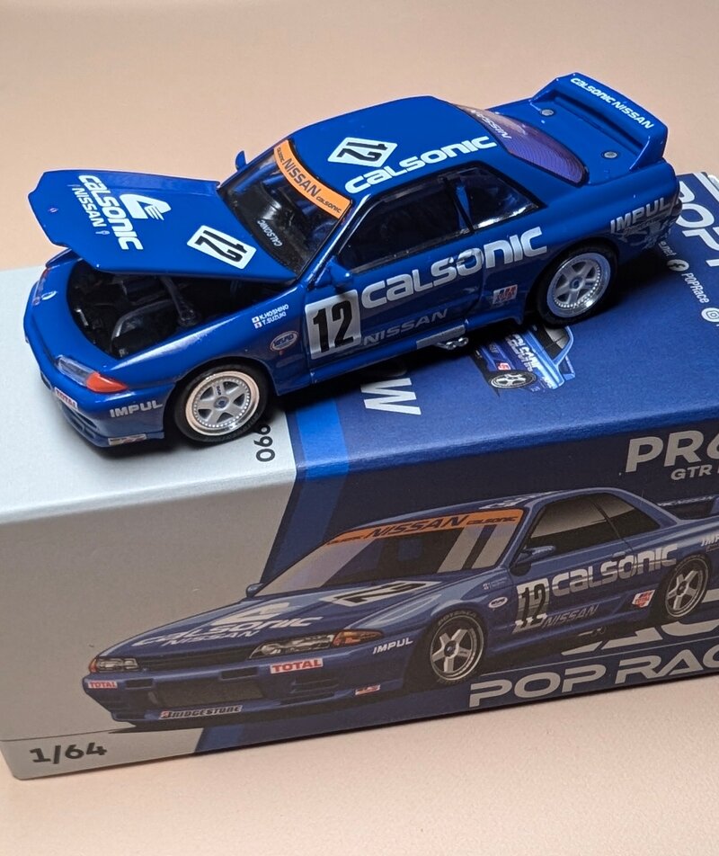 POP RACE 1/64 日産スカイラインGT-R R32 JTC 1990 カルソニック #12