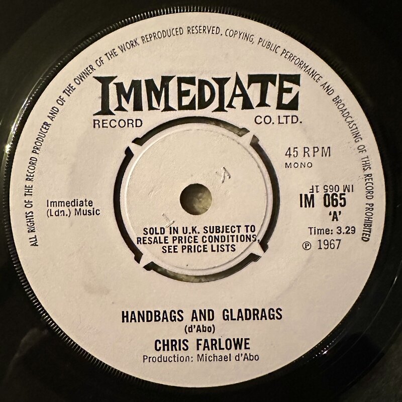 CHRIS FARLOWE / HANDBAGS AND GLADRAGS / EVERYONE MAKES A MISTAKE