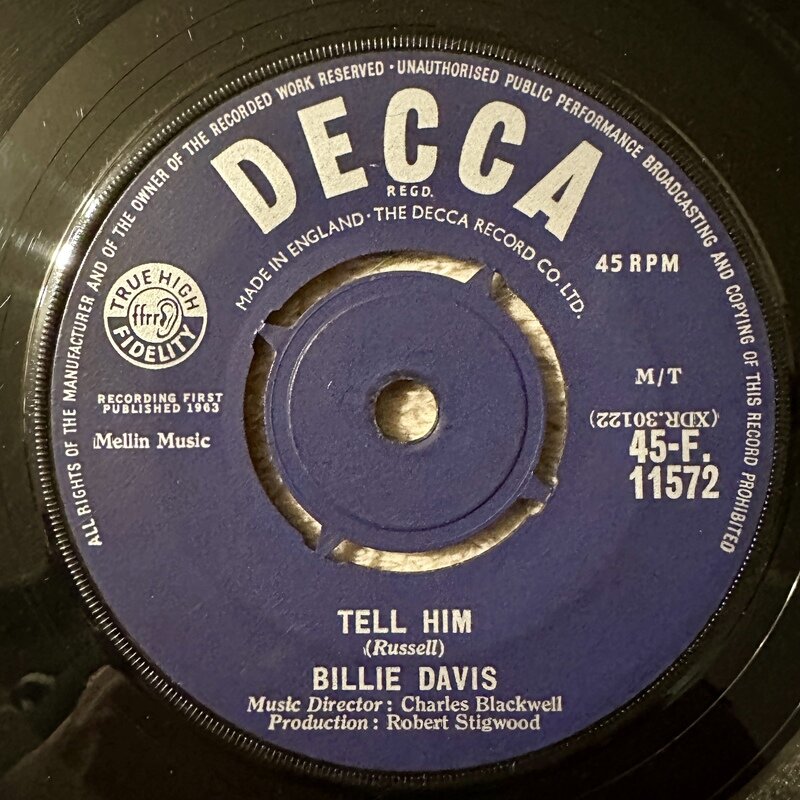 BILLIE DAVIS / TELL HIM / I'M THANKFUL