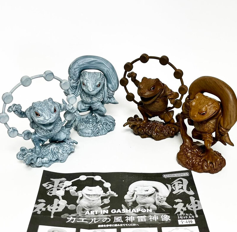 Art In Gashapon カエルの風神雷神像