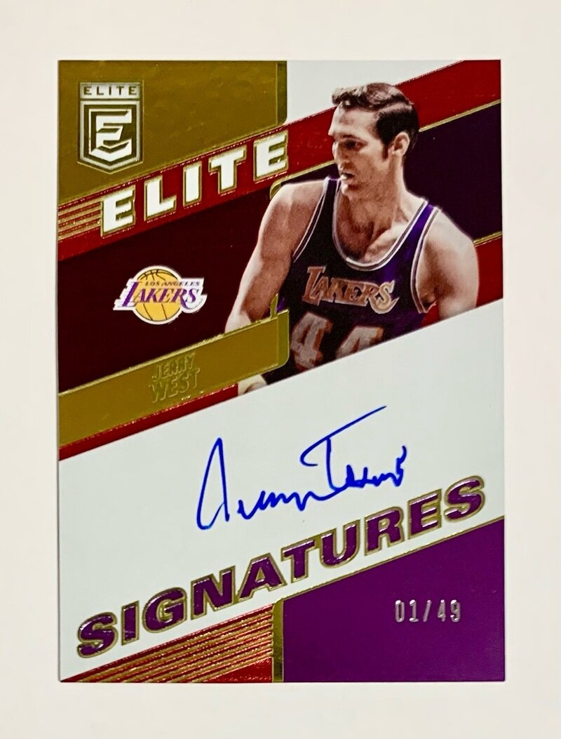 2022-23 Panini Donruss Elite Basketball Elite Signature Red 1/49 Jerry West - Los Angeles Lakers