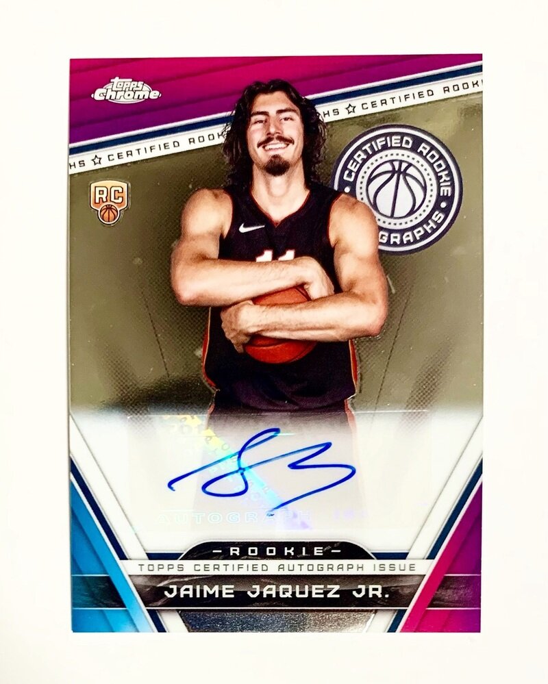 2023-24 Topps Chrome Basketball Autograph Certified Rookie Autographs CRA-JJ Jaime Jaquez Jr. - Miami Heat (Odds - 1:14 Hobby)