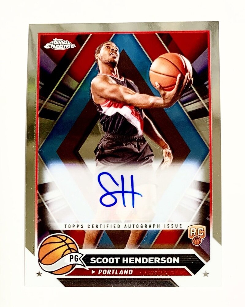 2023-24 Topps Chrome Basketball Base Chrome Autographs (Odds - 1:41 Hobby) CG-SH Scoot Henderson - Portland Trail Blazers