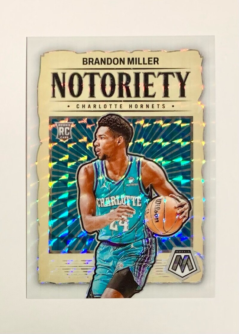 2023-24 Panini Mosaic Basketball Notoriety White Mosaic #/25 Brandon Miller - Charlotte Hornets