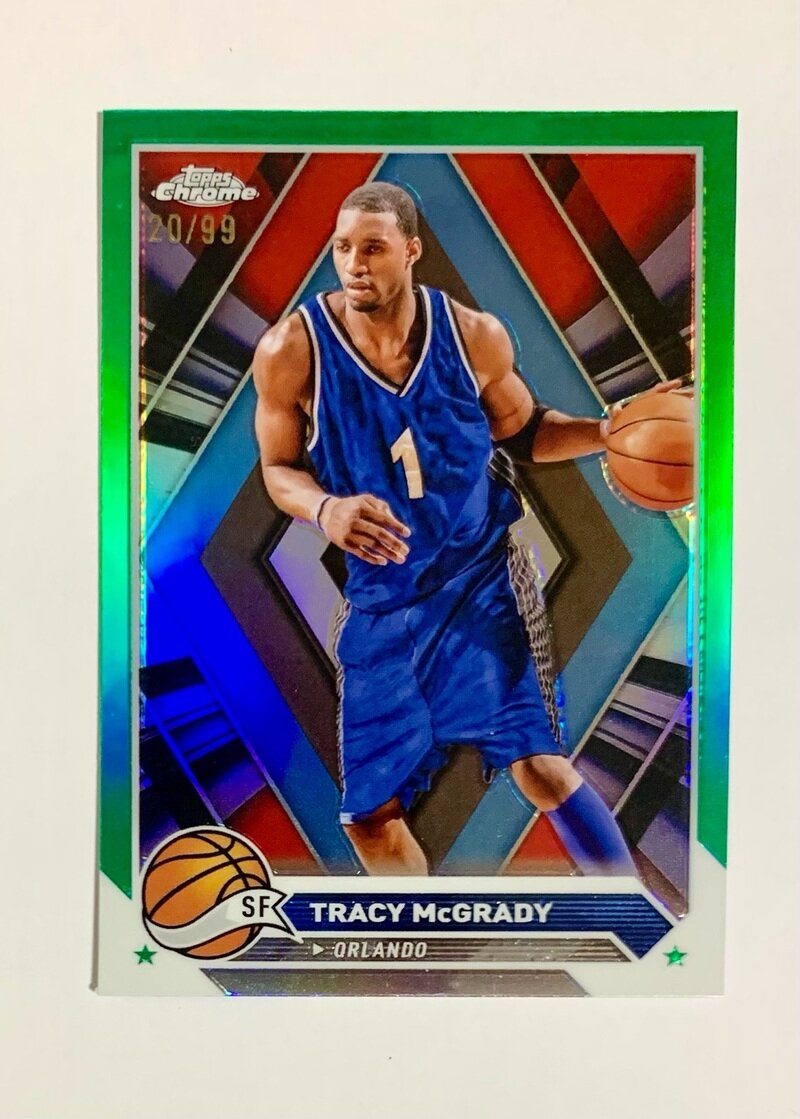 2023-24 Topps Chrome Basketball base Green Refractor #/99 Tracy Mcgrady - Orlando Magic