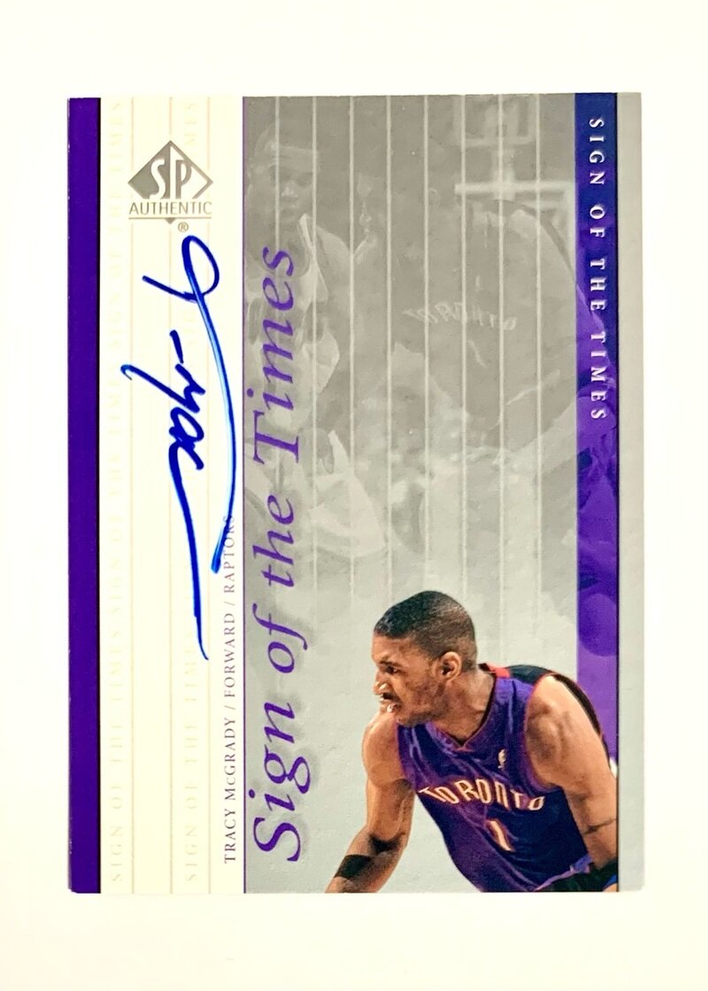 1999-2000 UD SP AUTHENTIC Sign of the Times Tracy Mcgrady - Toronto Reporters