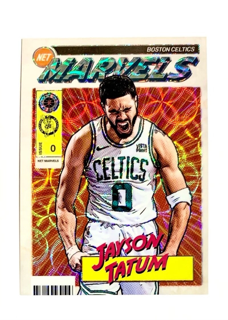 2023-24 Panini Premium Stock Basketball Retro Net Marvels Premium 5 Jayson Tatum - Boston Celtics