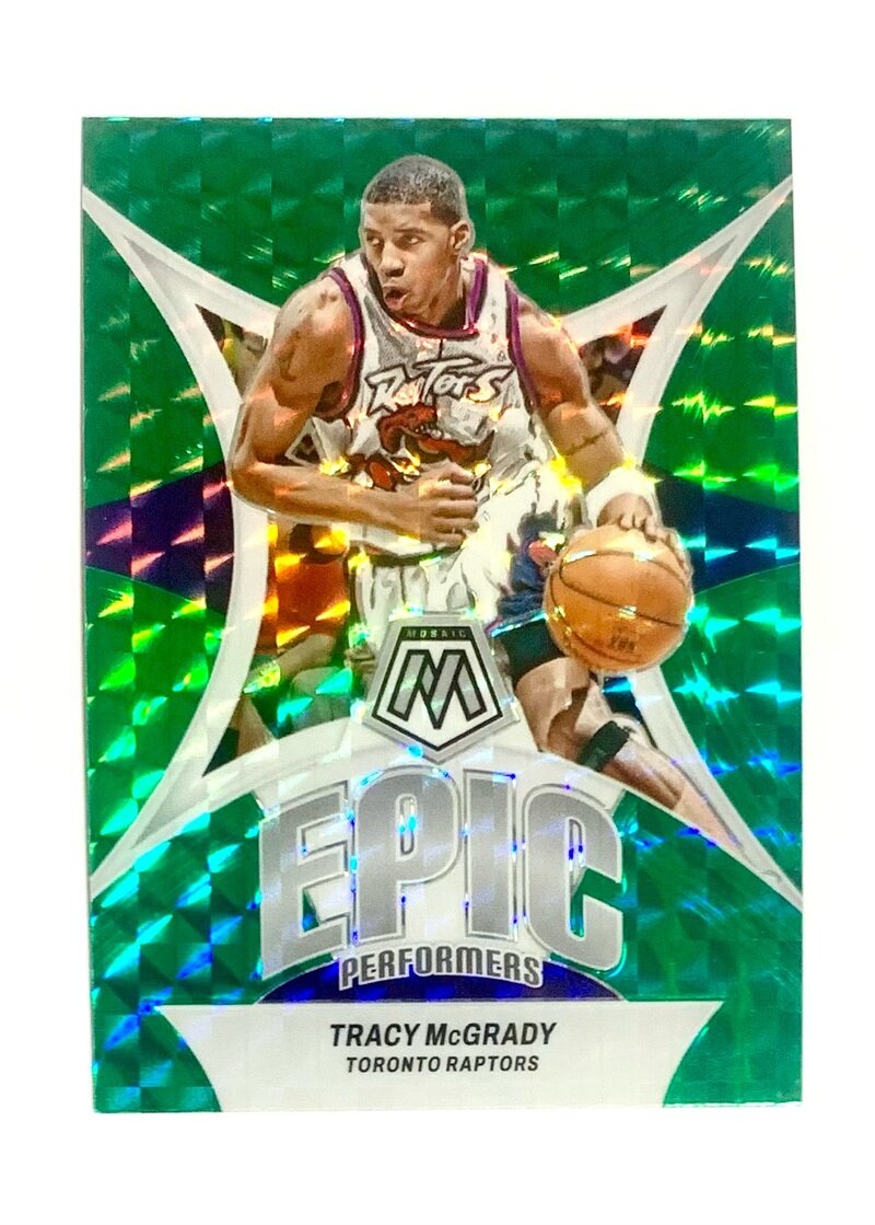 2023-24 Panini Mosaic Basketball Epic Performers Green Mosaic 7 Tracy McGrady, Toronto Raptors