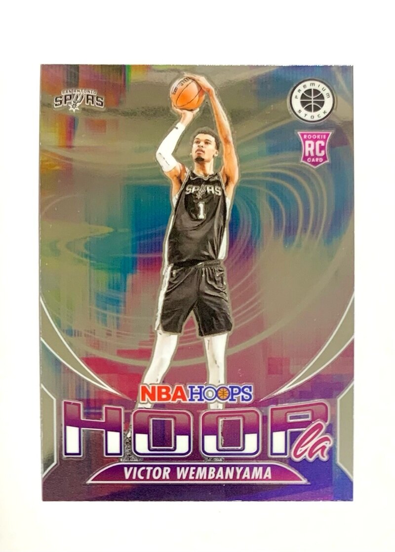 2023-24 Panini Hoops Premium Stock Basketball Hoopla 5 Victor Wembanyama, San Antonio Spurs