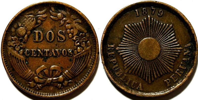 ペルー 2 Centavos 1879年